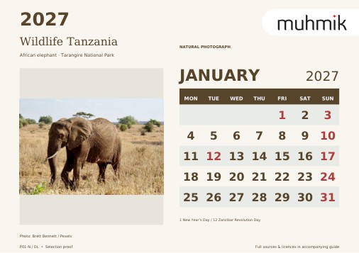 Calendars example